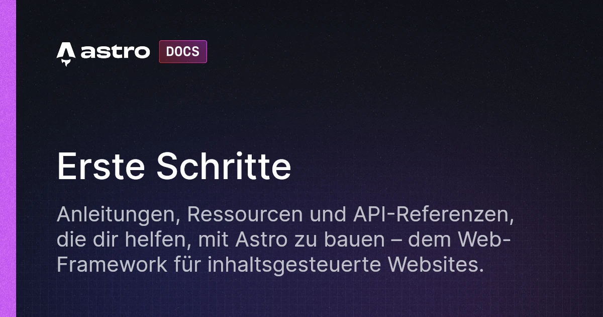Erste Schritte | Docs