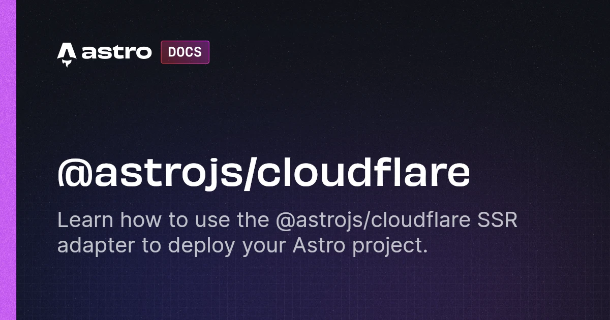 @astrojs/cloudflare