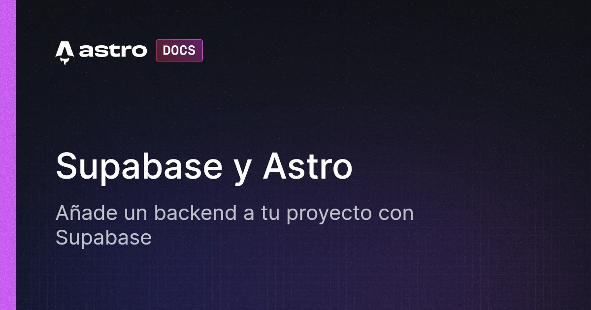 Supabase y Astro | Docs