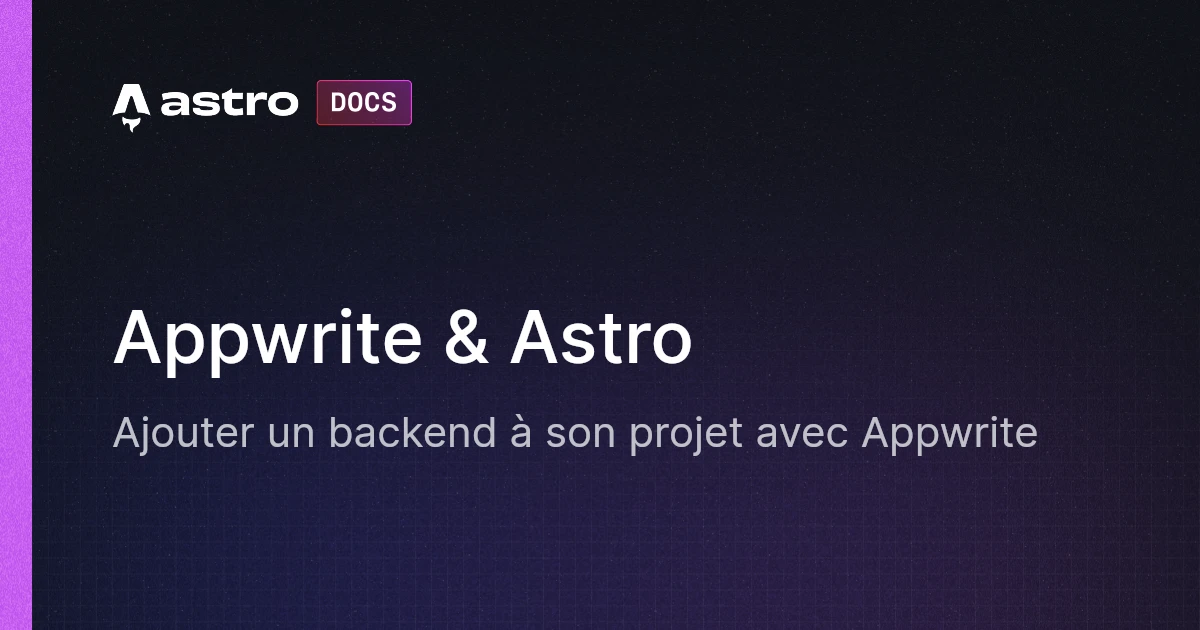 Appwrite & Astro | Docs