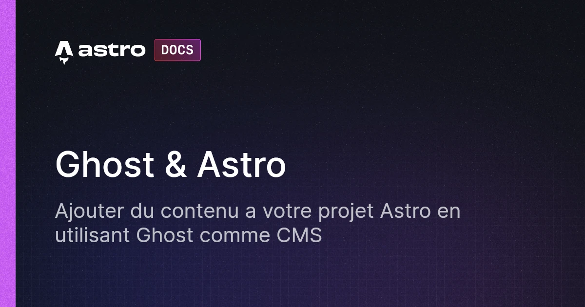 Ghost & Astro | Docs