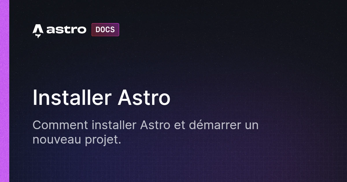Installer Astro | Docs