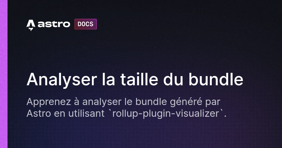Analyser la taille du bundle | Docs
