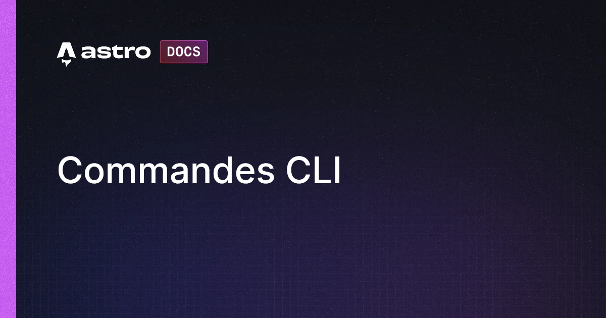 Commandes CLI | Docs